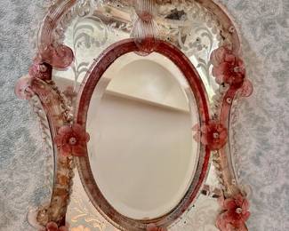 Antique Glass Mirror 