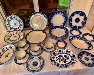 Big selection of Flow Blue China