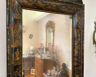 Vintage Black Laquer Mirror