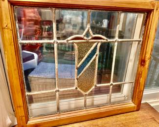 Stained Glass framed in beautiful hardwood frame 