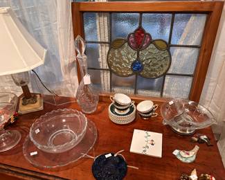 Another beautiful Stsined glassed framed in  hard wood 