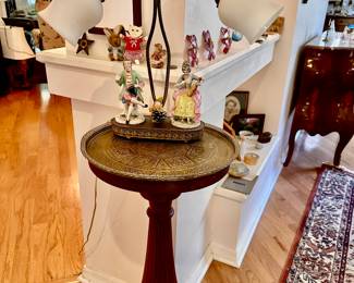 Wooden Fern Stand 
Antique Lamp