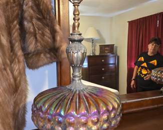 Midcentury Irredescent Lamp - We have 2
