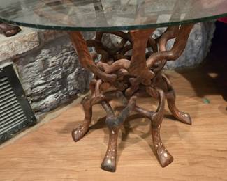 Wooden Inlay Side Table