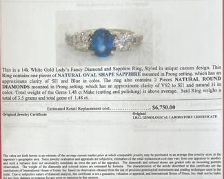 Sapphire and Diamond Ring