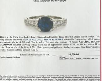 Diamond and Gold Jewelry, Sapphires