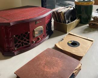 Record player and TV 