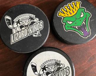 Lizard Kings hockey pucks 
