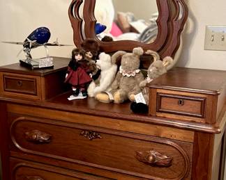 Dresser with Wishbone Mirror and Glove Boxes