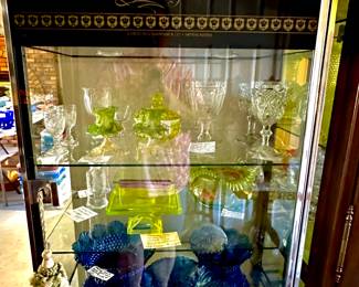 Rare Vintage Crystal Selections Swarovski Glass and Chrome Display Cabinet, Advertisting Furniture