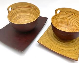 Set Of 4 Vietnamese Bamboo Trays & Noodle Bowls With Holes For Resting Chopsticks
Lot #: 107