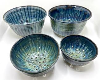 Set 4 New Artisan Pottery Bowls By Earth Cut Pottery, 3 With Drain Holes, Signed, Never Used
Lot #: 3