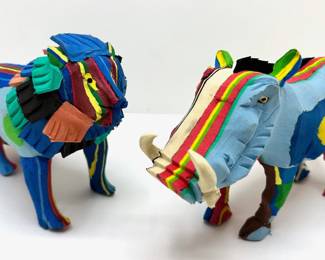 New With Tags Ocean Sole Animals Hand Crafted From Recycled Flip-Flops (Lion & Warthog)
Lot #: 81