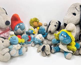 14 Vintage Snoopy, Smurfs & 1972 Woodstock Stuffed Animals
Lot #: 156