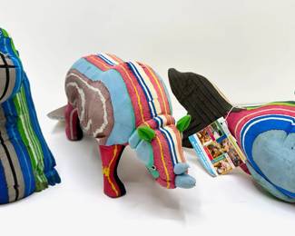 New With Tags Ocean Sole Animals Hand Crafted From Recycled Flip-Flops (Gorilla, Rhino & Fish)
Lot #: 82