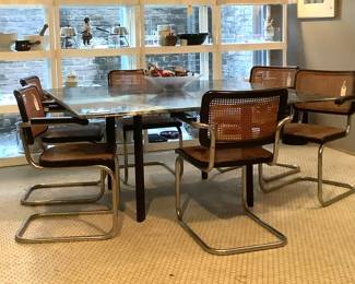 D'Urso Dining Table by Knoll, Cesca Chairs by Thonet