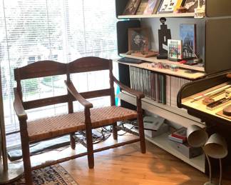 Double Yoke Settee w Rush Seats