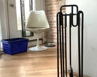 Fireplace set, Ann Maes. Tulip Chair, Knoll.