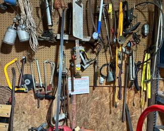 Gas cans, tools 
