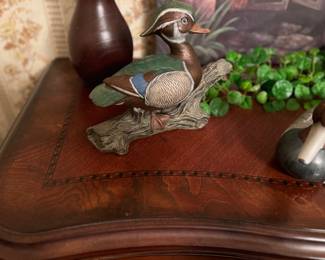 Wood inlay detail on Chest of Drawers