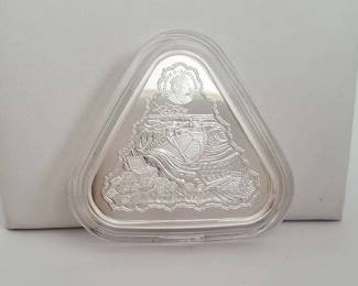  2020 Australia 1 Ounce .999 Pure Silver $1 Triangle Shape-1656 Vergulde Draeck Coin Gem Condition