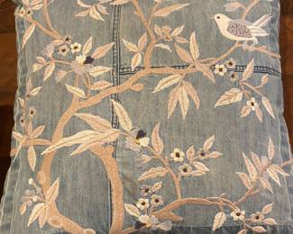 Pottery Barn Denim Bird Pillow Covers - $100/Pair
