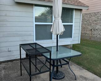 Extra grid shelf and patio table.