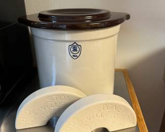 Ohio crockery specially made for making sauerkraut.