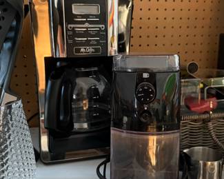 Mr. Coffee drip and coffee grinder