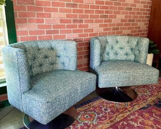 Crate & Barrel MCM inspired swivel chairs