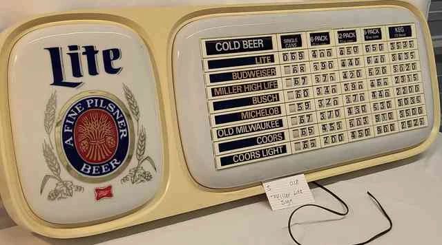 01 MILLER LITE SIGN VINTAGE