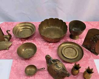 BOOKENDS, BOWLS MISCELLANEOS.CHINESE BRASS ITEMS