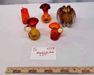 AMBER ORANGE ART GLASS