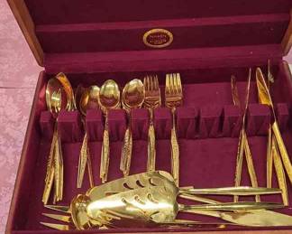 GOLDTONE FLATWARE INCOMPLETE SET