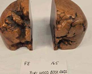 BURL WOOD BOOK ENDS