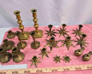 BRASS CANDLESTICK LOT