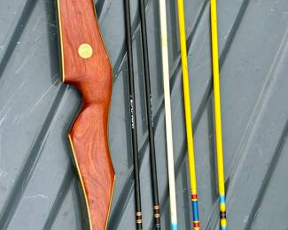 Bear Kodiak Recurve Bow, arrows and quiver circa 1953