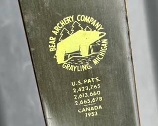 Bear Kodiak Recurve Bow, arrows and quiver circa 1953