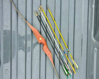 Bear Kodiak Recurve Bow, arrows and quiver circa 1953