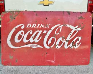 Large antique porcelain Coca Cola sign from the 1930’s - 60” x 30” 