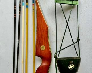 Bear Kodiak Recurve Bow, arrows and quiver circa 1953