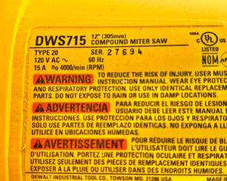 DeWalt 12' Compound Miter Saw - Excellent Condition