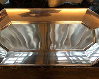 Large silver plate fish platter, by Meridional-Brazil, 25" L x 11" W