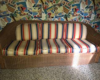 Fine quality wicker sofa 7' long x 36" deep x 30 tall, $600