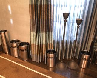 Blomus stainless steel cans in several different sizes for umbrellas, wastebaskets, planters etc.