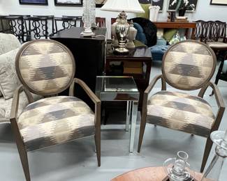 Pair of Hickory White contemporary arm chairs