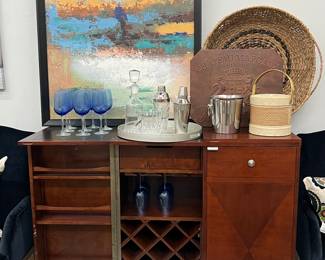 Large bar cabinet with lots of storage