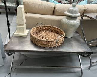 Mitchell Gold stainless steal coffee table