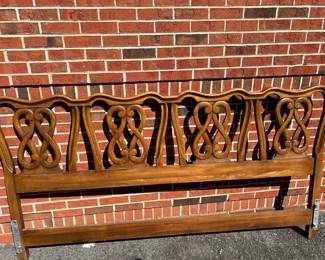 Vintage King Chippendale Mahogany Pretzel back headboard.  Brand White Furniture Company?