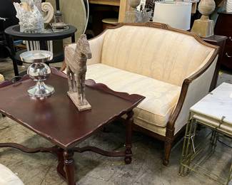 Harden furniture coffee table, vintage loveseat